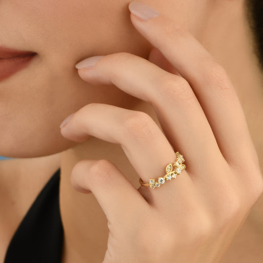 Markiz Özel Tasarım 14 Ayar Altın Yüzük