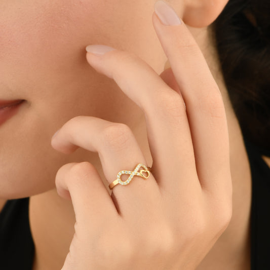 Kalpli Sonsuzluk 14 Ayar Altın Yüzük