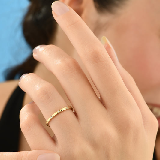 Minimal Tasarım Tamtur Altın Yüzük