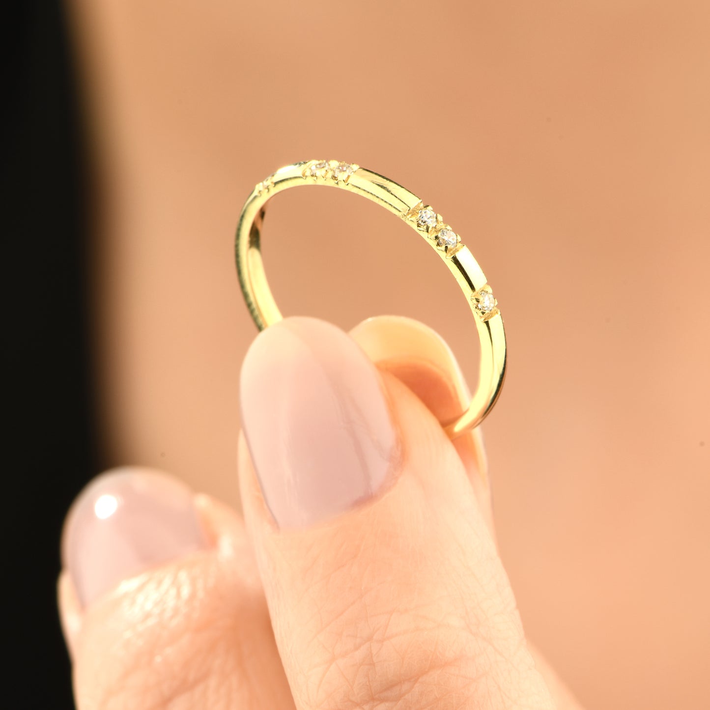 Taşlı Alyans Model 14 Ayar Altın Yüzük