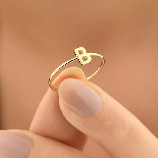 Harf Yüzük 14 Ayar Altın