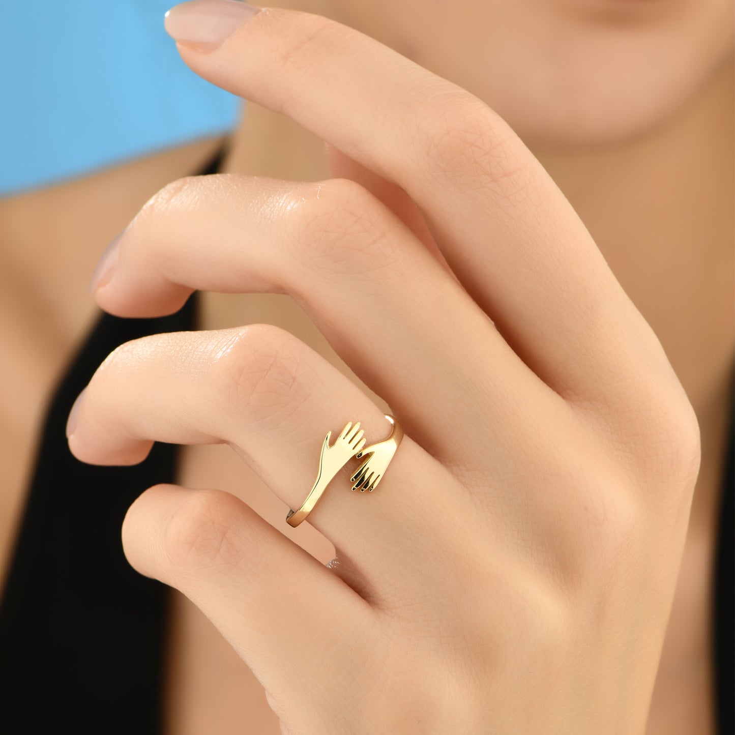 Sarılan Yüzük / Hug Me Yüzük 14 Ayar Altın