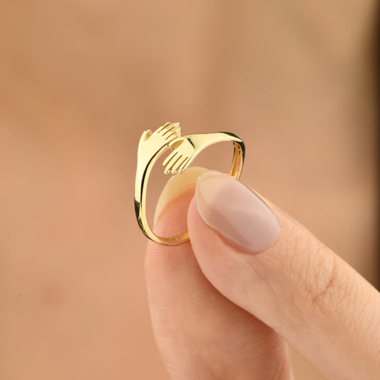 Sarılan Yüzük / Hug Me Yüzük 14 Ayar Altın