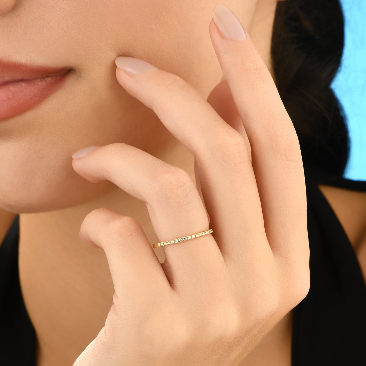 Minimal Yarımtur Yüzük 14 Ayar Altın