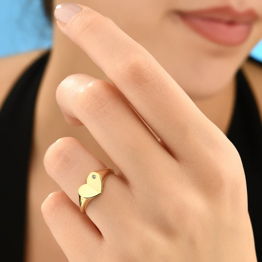 Kalp Yüzük 14 Ayar Altın