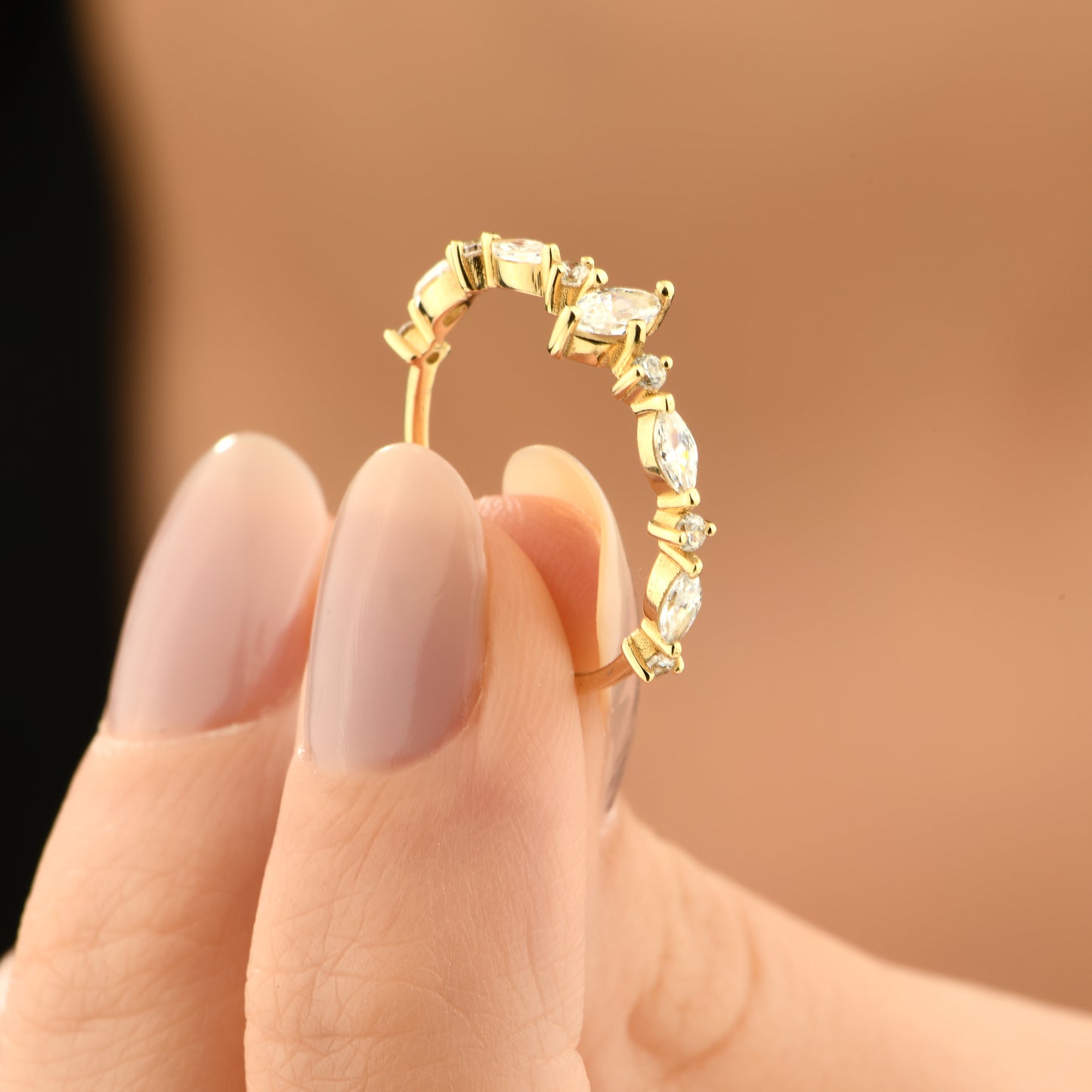 Markiz Taşlı 14 Ayar Altın Yüzük