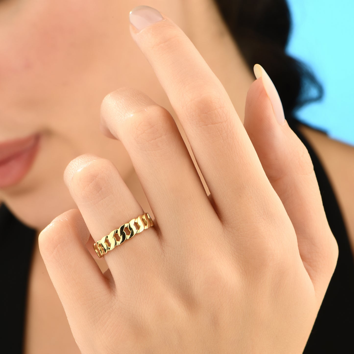 Zincir 14 Ayar Altın Yüzük