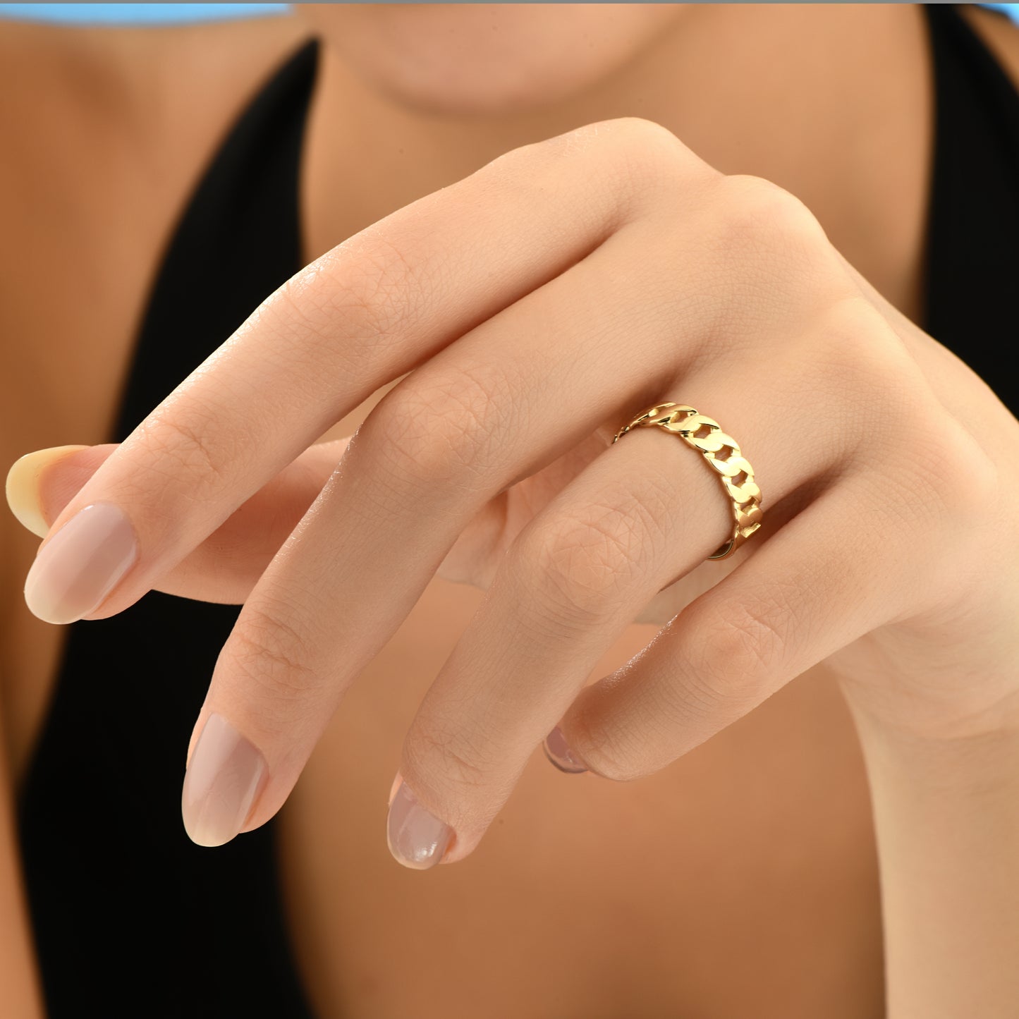 Zincir 14 Ayar Altın Yüzük