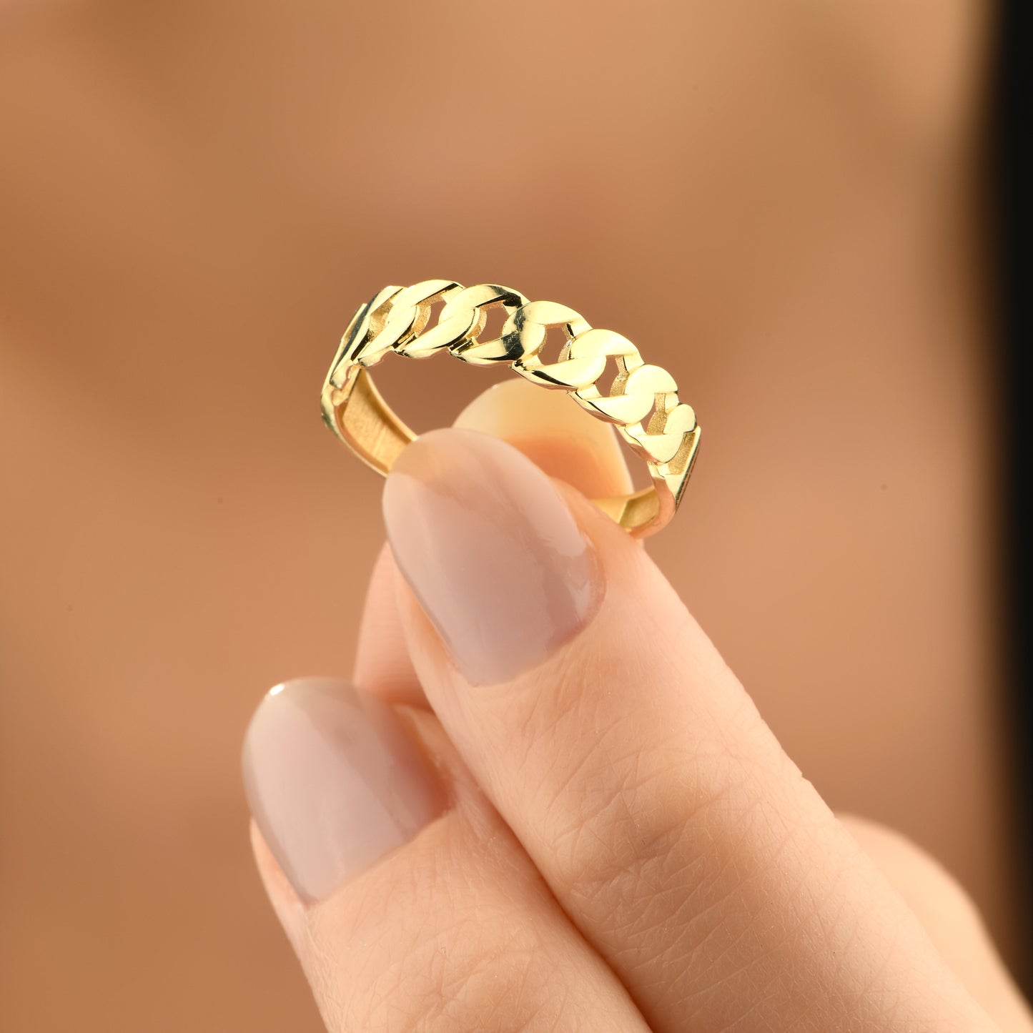 Zincir 14 Ayar Altın Yüzük