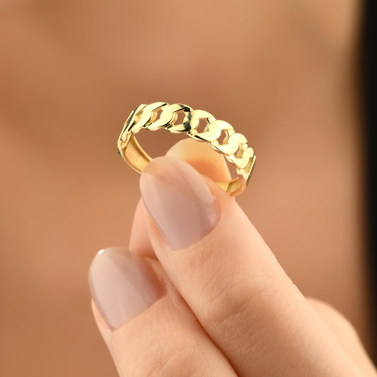 Zincir 14 Ayar Altın Yüzük