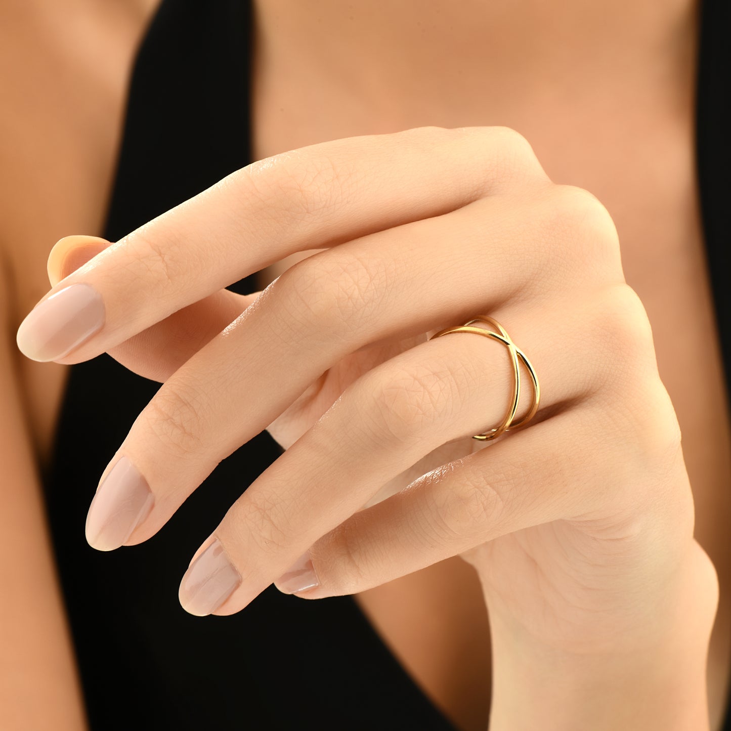 Çapraz X 14 Ayar Altın Yüzük