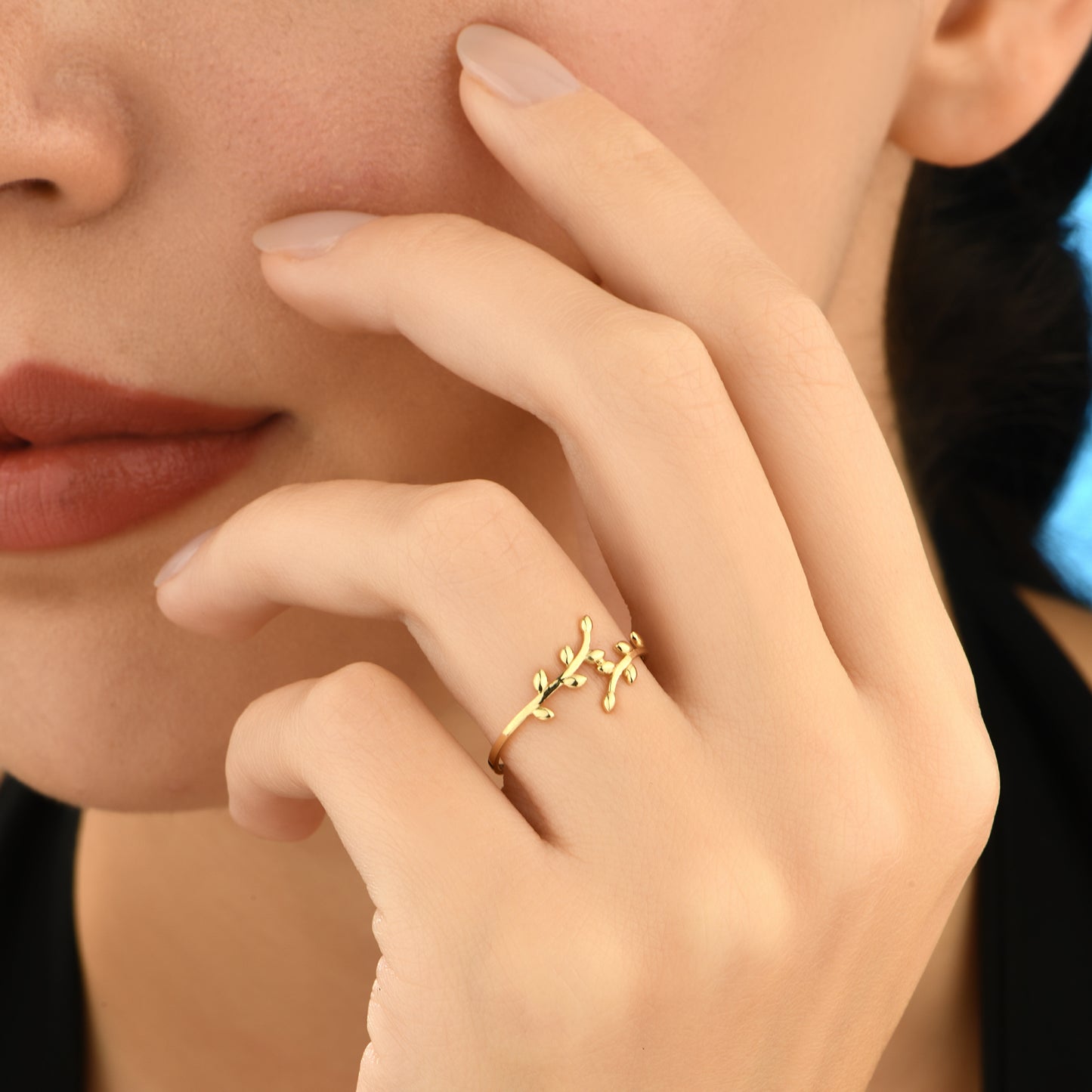 Zeytin Yaprağı 14 Ayar Altın Yüzük