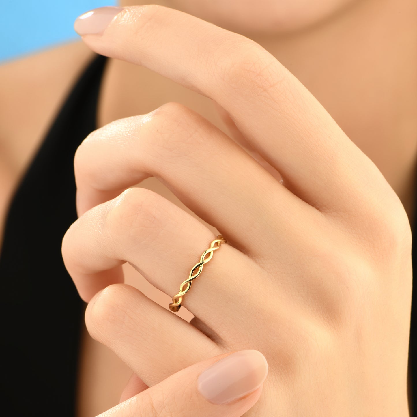 Minimal Twist 14 Ayar Altın Yüzük