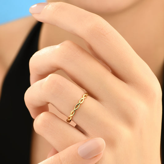 Minimal Twist 14 Ayar Altın Yüzük