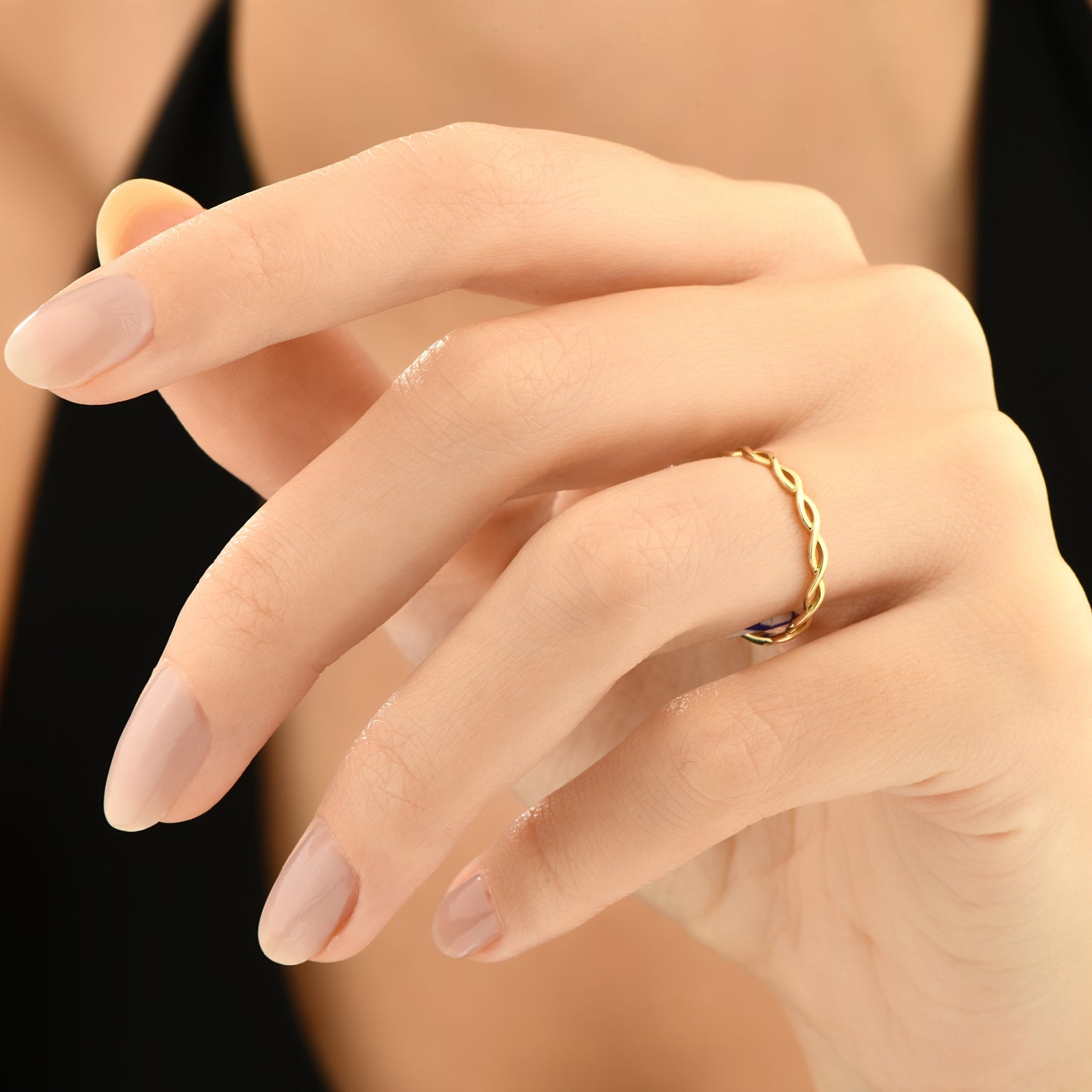 Minimal Twist 14 Ayar Altın Yüzük