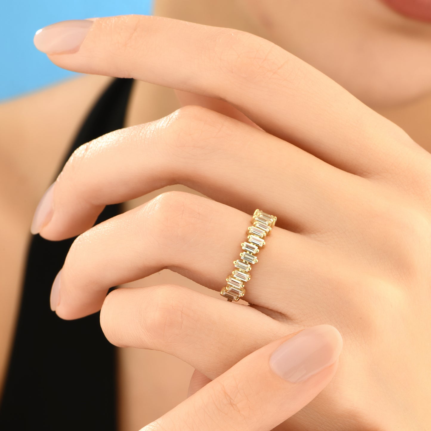 Baget Yarımtur 14 Ayar Altın Yüzük