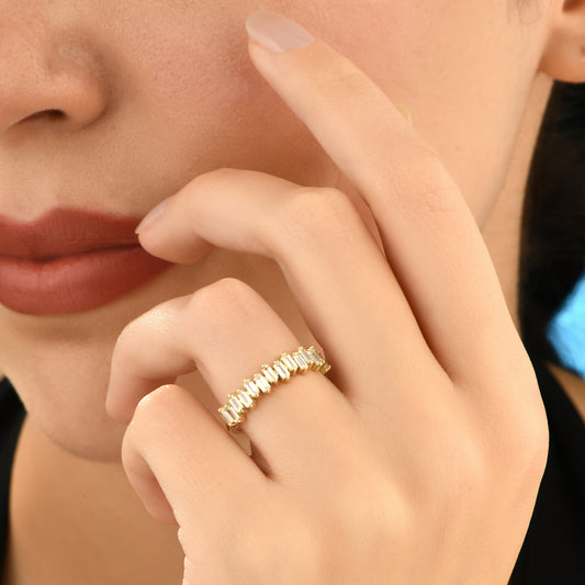 Baget Yarımtur 14 Ayar Altın Yüzük