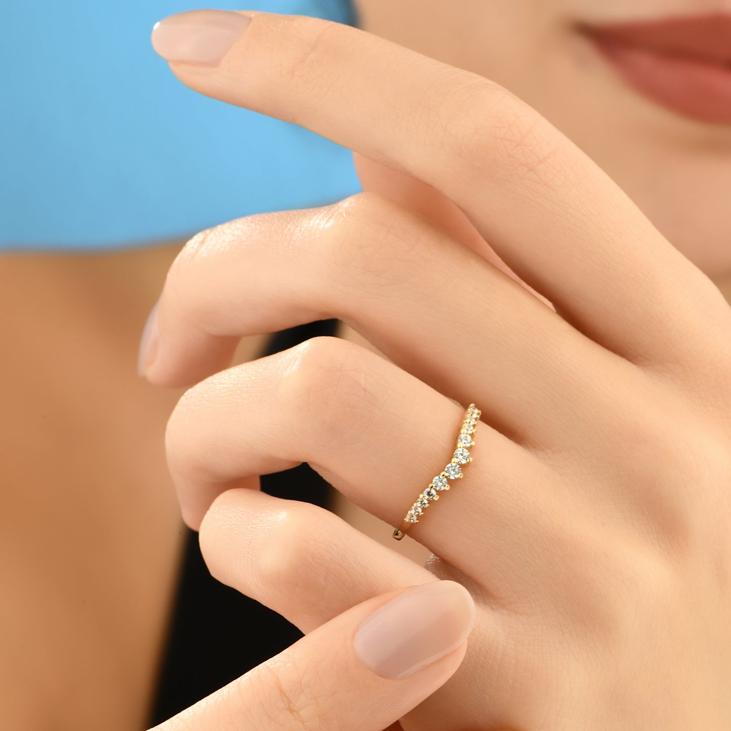 Kavisli Taç 14 Ayar Altın Yüzük