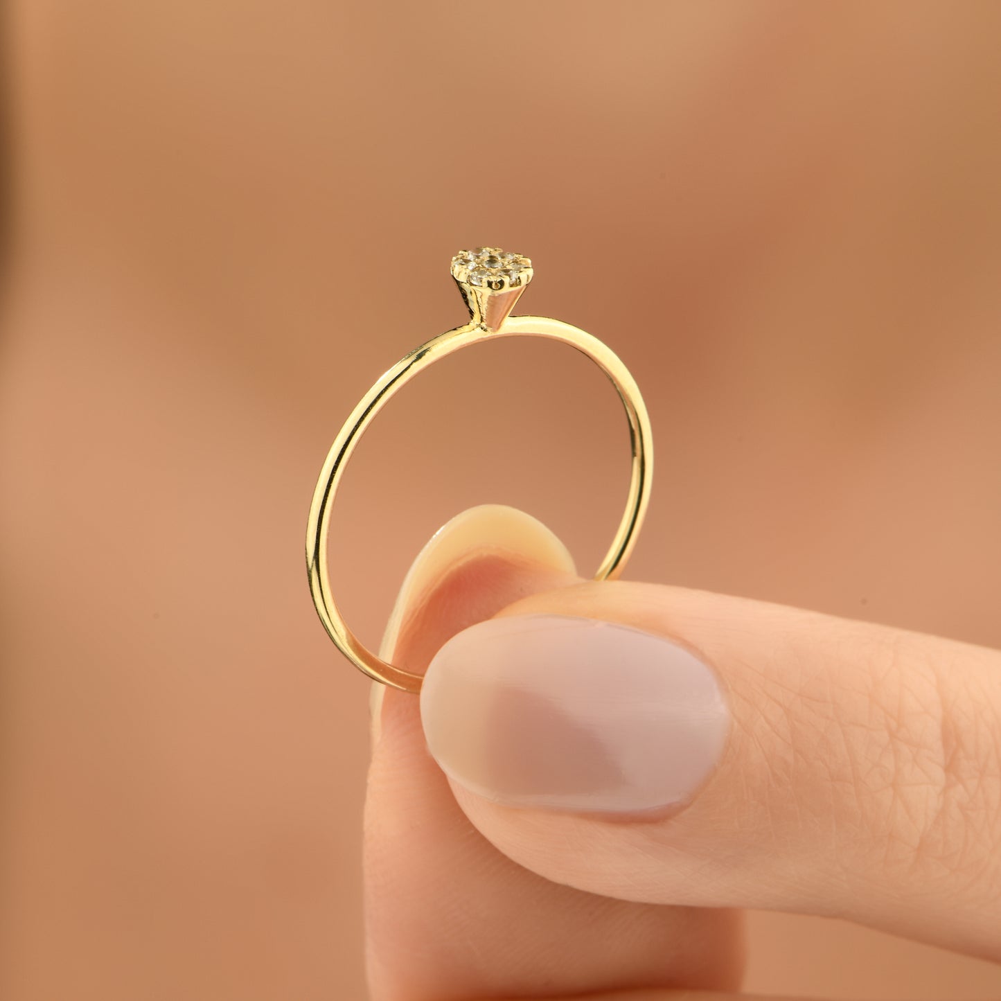 Minimal Papatya Tasarım Yüzük