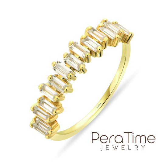 Baget Yarımtur 14 Ayar Altın Yüzük