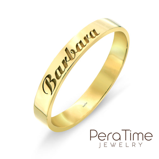 İsim Yüzük 14 Ayar Altın