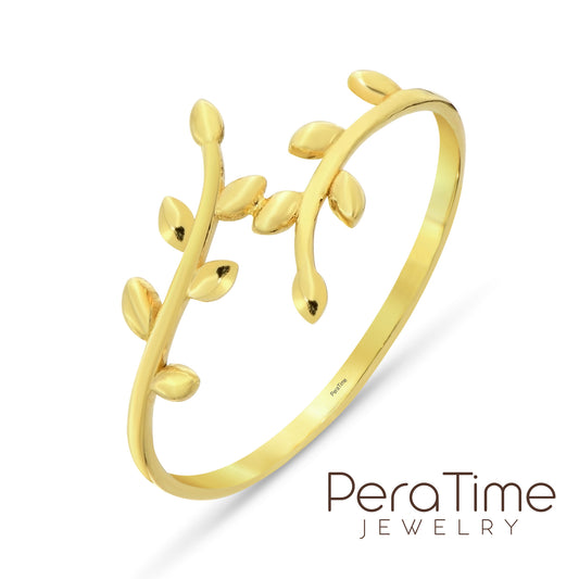 Zeytin Yaprağı 14 Ayar Altın Yüzük