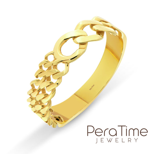 Tasarım Zincir 14 Ayar Altın Yüzük