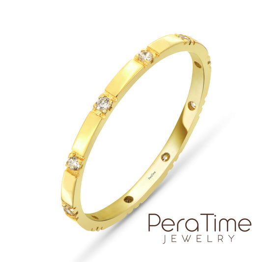 Minimal Tasarım Tamtur Altın Yüzük