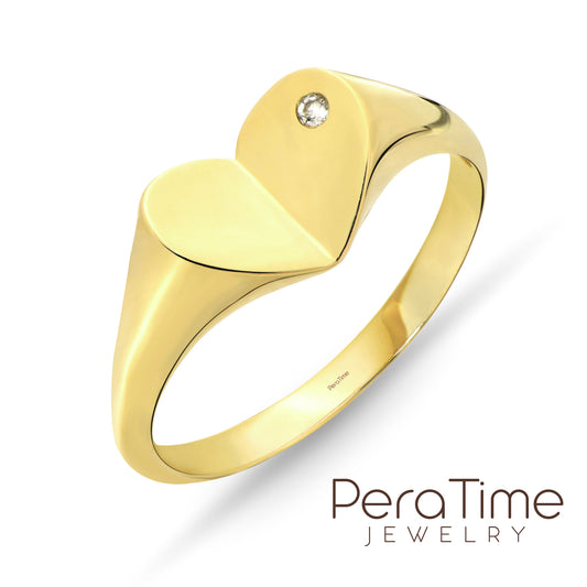 Kalp Yüzük 14 Ayar Altın