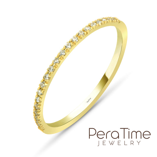 Minimal Yarımtur Yüzük 14 Ayar Altın