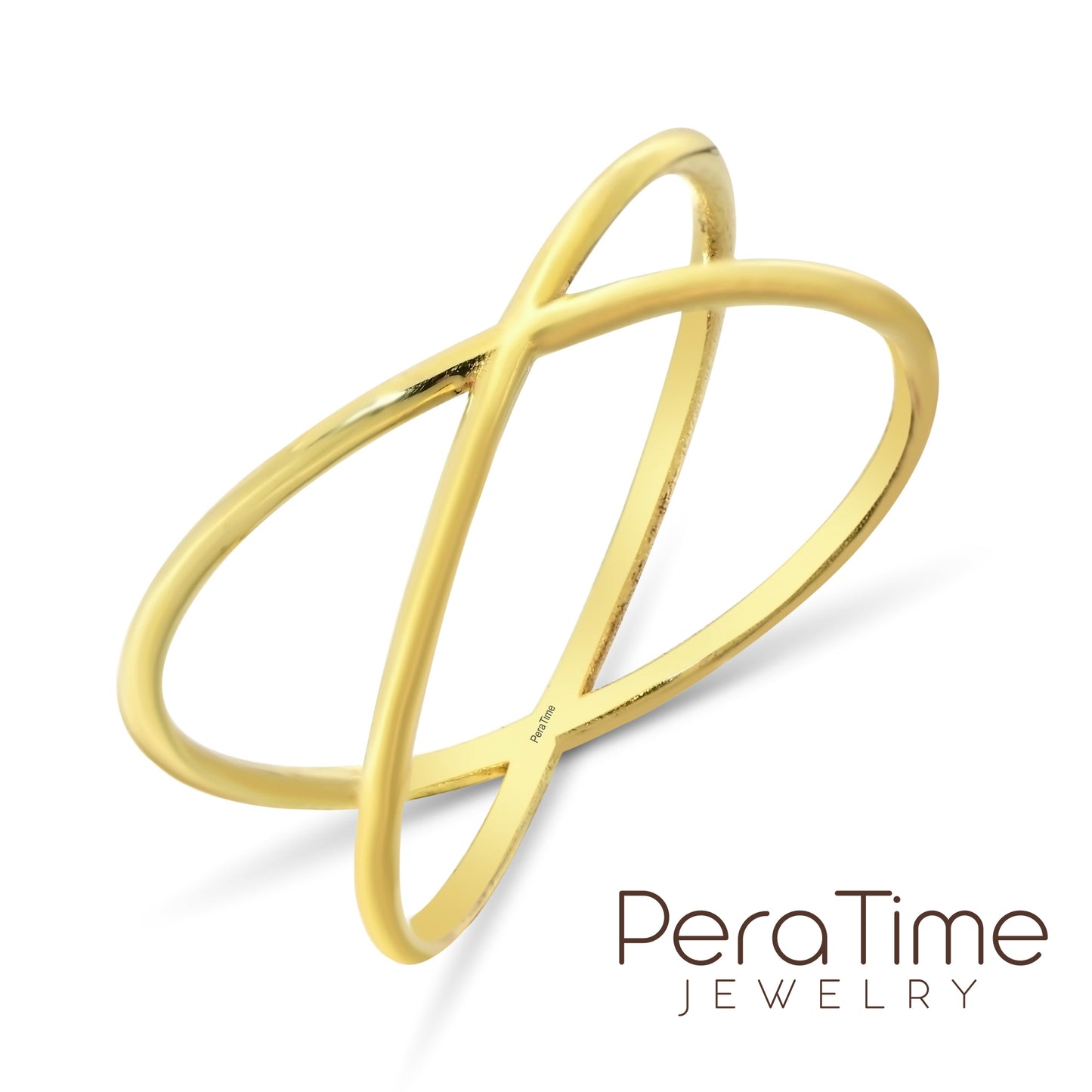 Çapraz X 14 Ayar Altın Yüzük