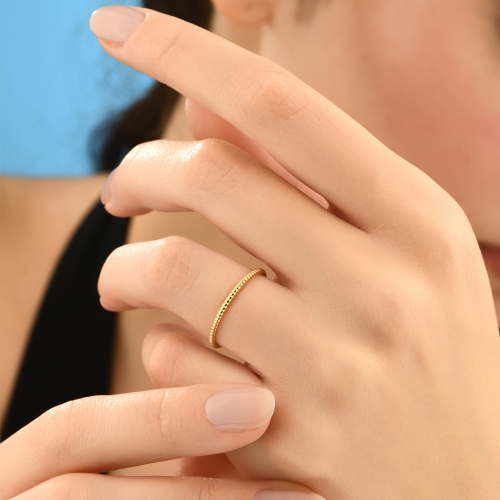 14 Ayar Twist Altın Yüzük - Detay Fotoğrafı Önizlemesi -5